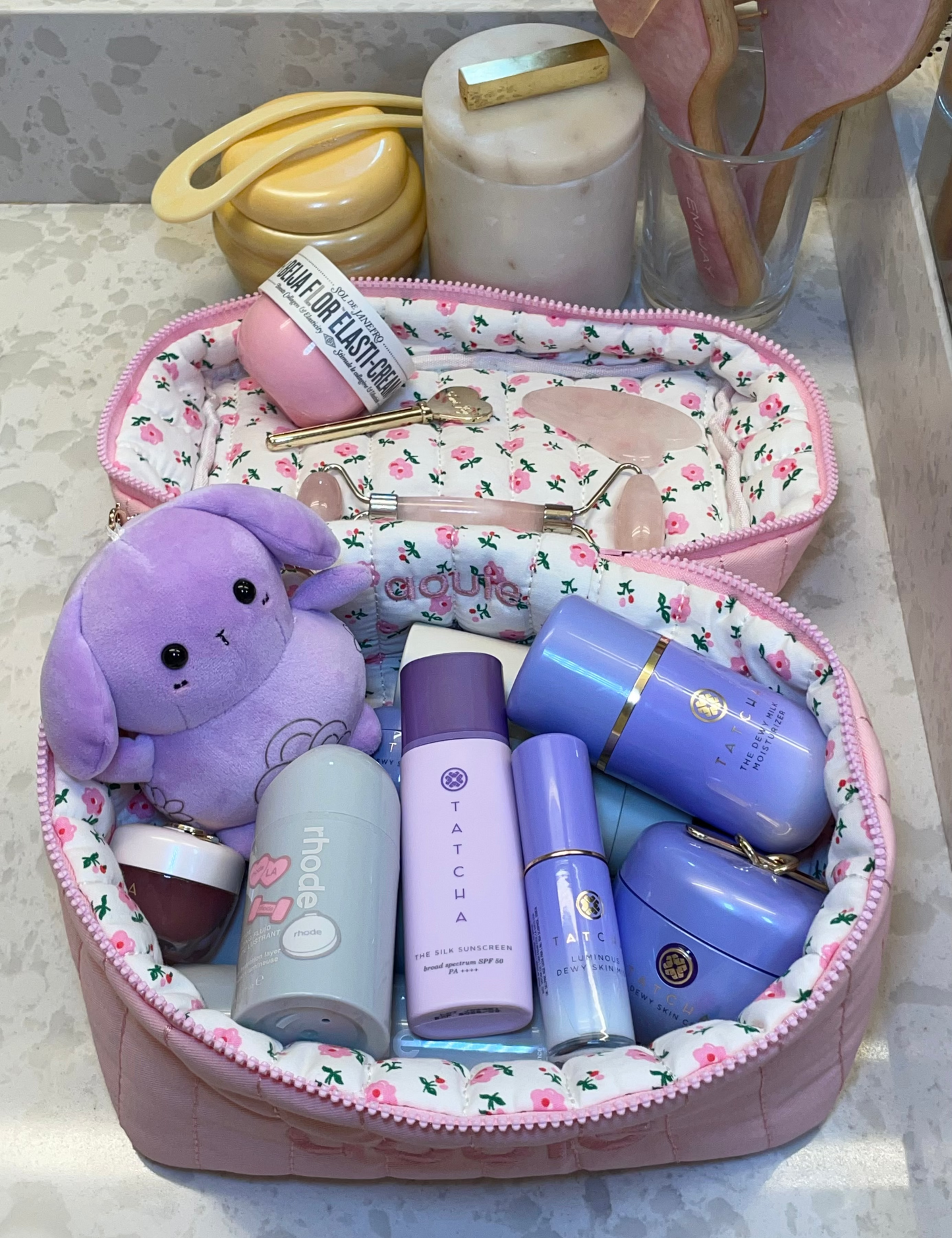 Pink Plush ballerina vanity bag