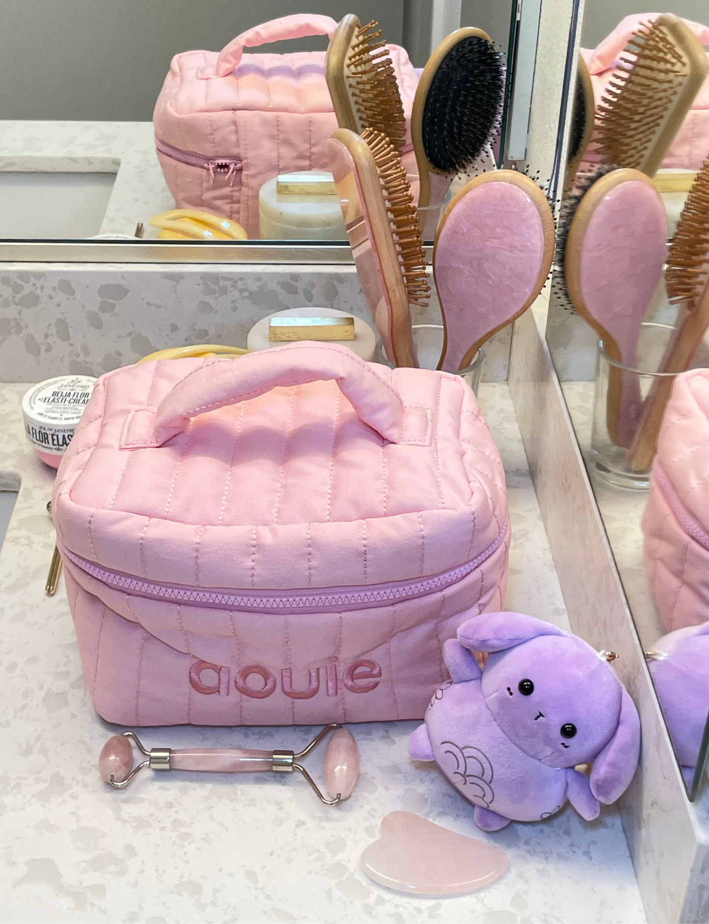 Pink Plush ballerina vanity bag
