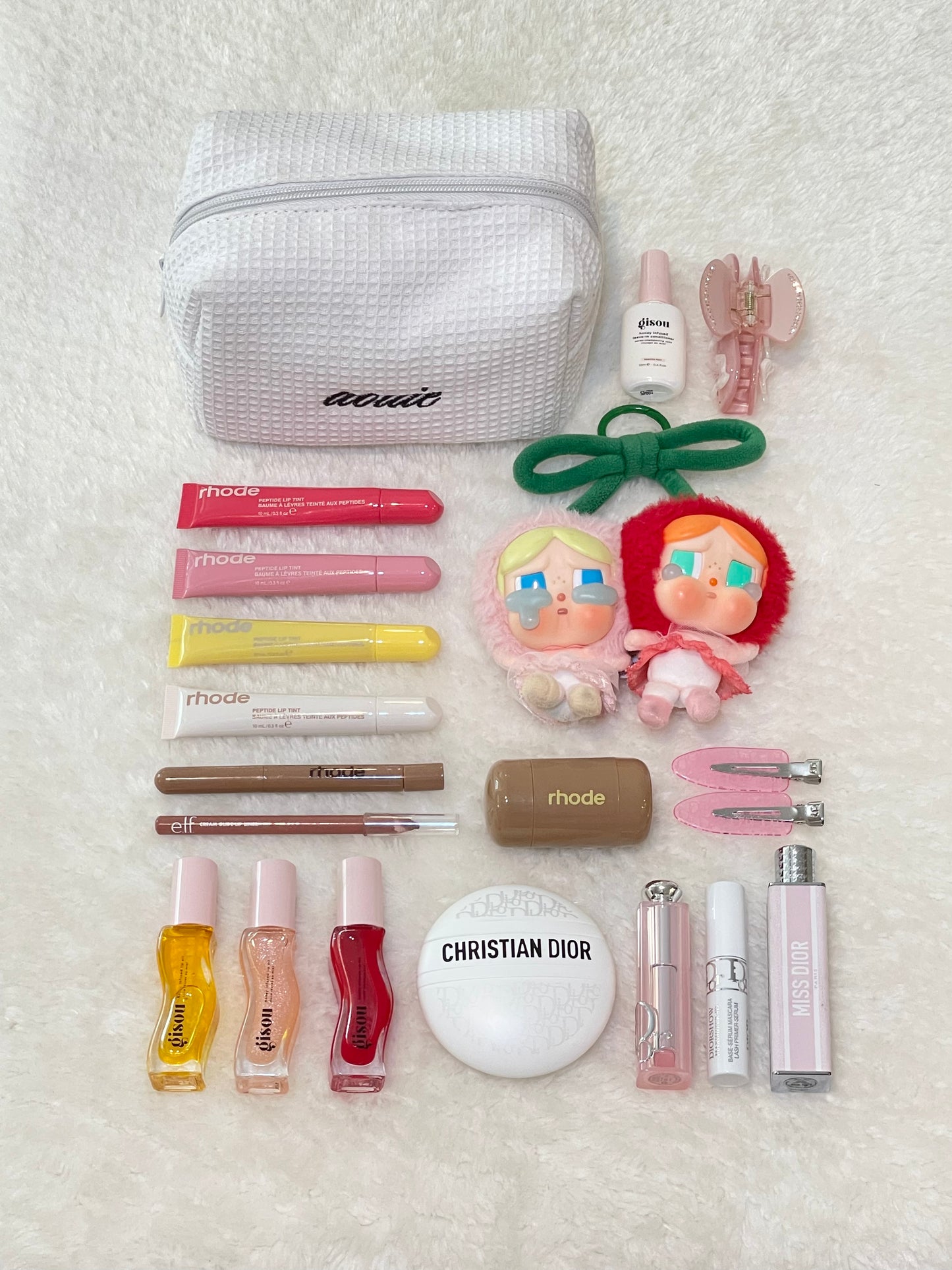 Blanc Waffle makeup bag