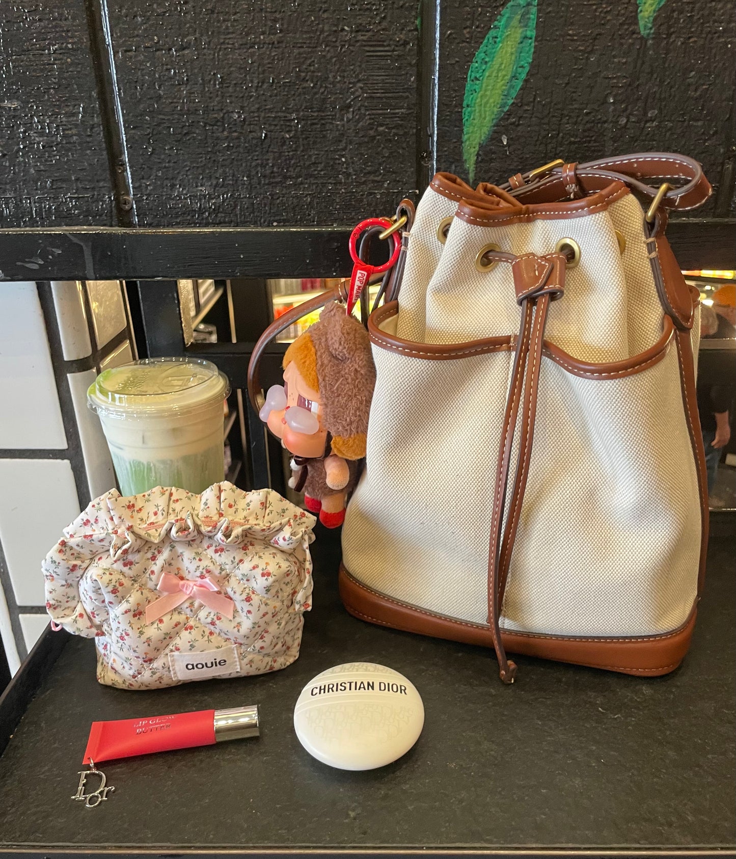 Mini Floral Ruffled Makeup Bag