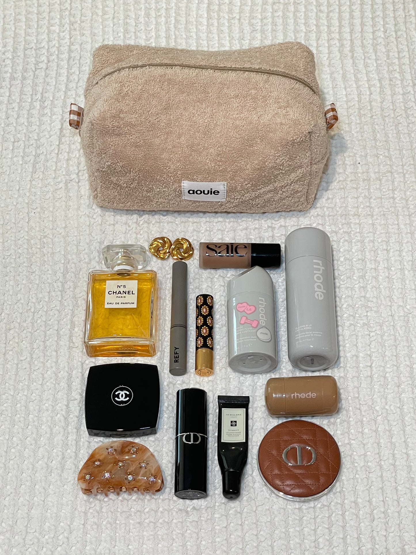 Teddy towel makeup bag