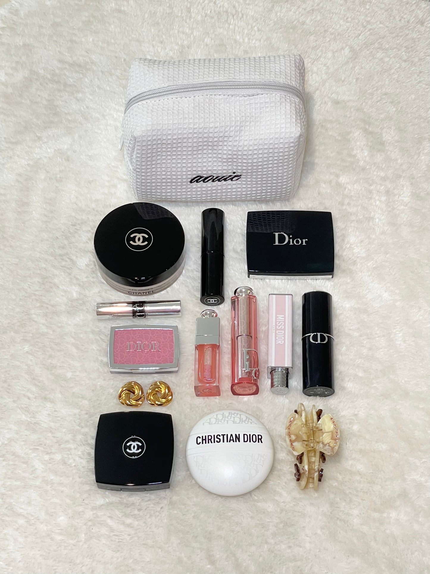 Blanc Waffle makeup bag