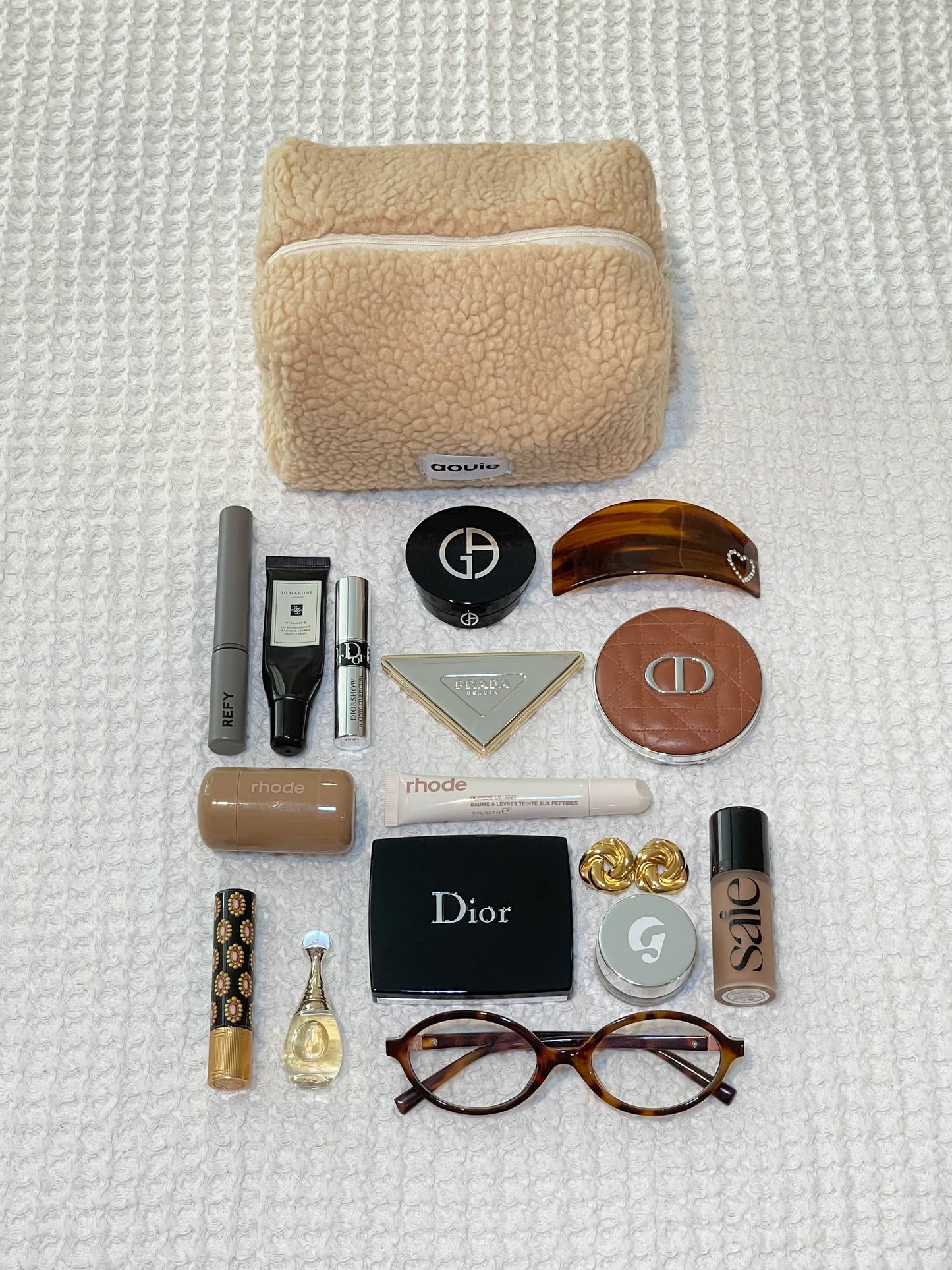 Teddy Soft Makeup Bag in Tan