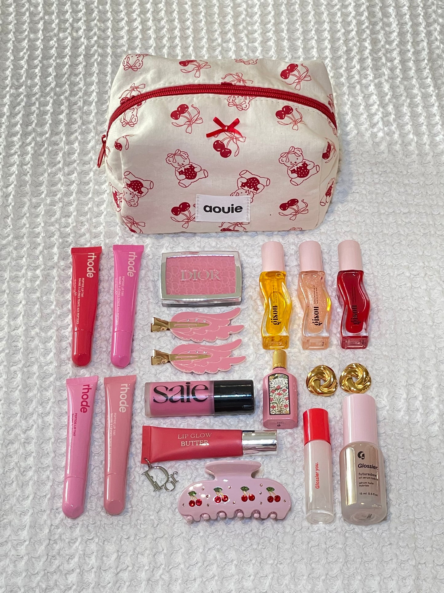 Teddy Bears Loves Strawberry Makeup Bag
