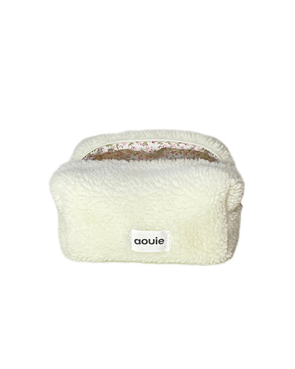 Teddy Soft Makeup Bag in Ivory