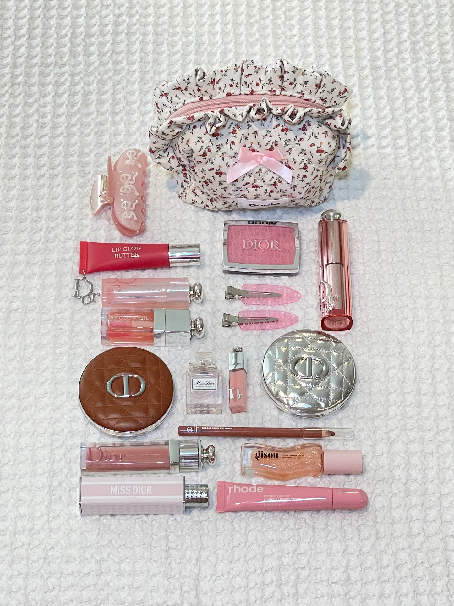 Mini Floral Ruffled Makeup Bag