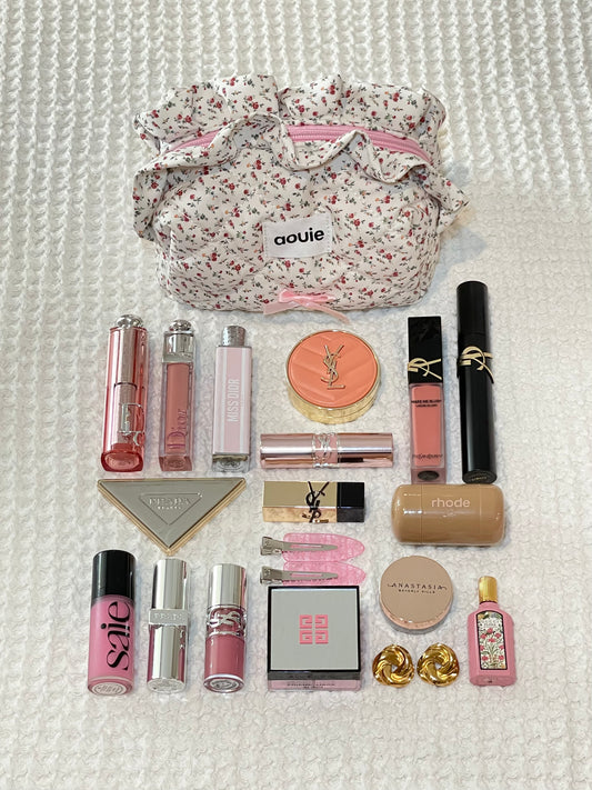 The Floral Ruffled Makeup Bag