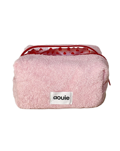 Soft Pink & Red Makeup Bag